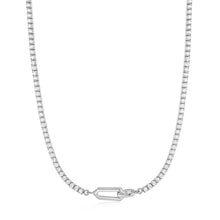 Load image into Gallery viewer, Silver Sparkle Chain Interlock Necklace