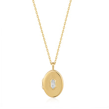 Load image into Gallery viewer, Gold Sparkle Locket Pendant Necklace