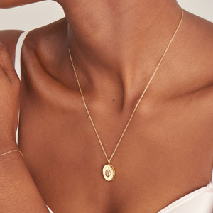 Gold Sparkle Locket Pendant Necklace