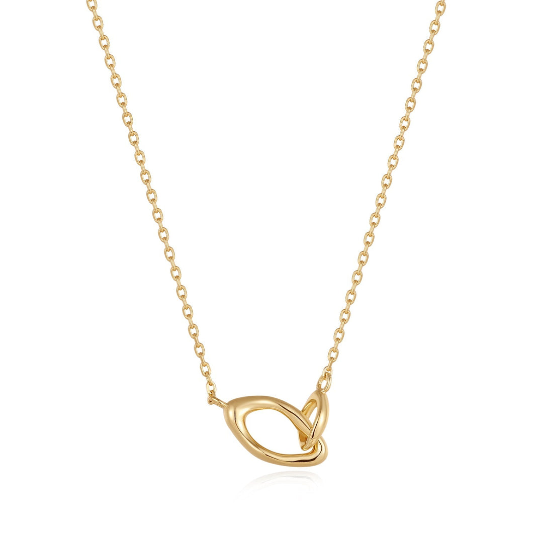 Gold Wave Link Necklace