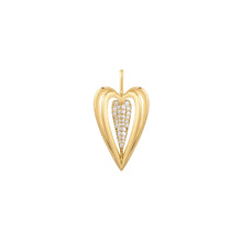 Load image into Gallery viewer, Gold Sculpted Heart Charm