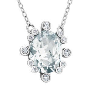 Sterling Silver White Topaz and CZ Necklace
