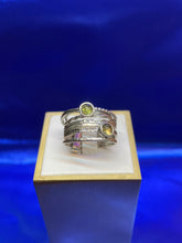 Load image into Gallery viewer, Citrine and Peridot Sterling Silver Movement Ring