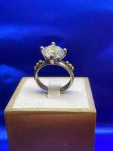 Load image into Gallery viewer, Gold and Sterling Silver ring with Crystal