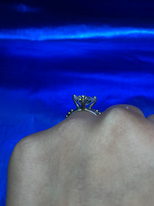 Gold and Sterling Silver ring with Crystal