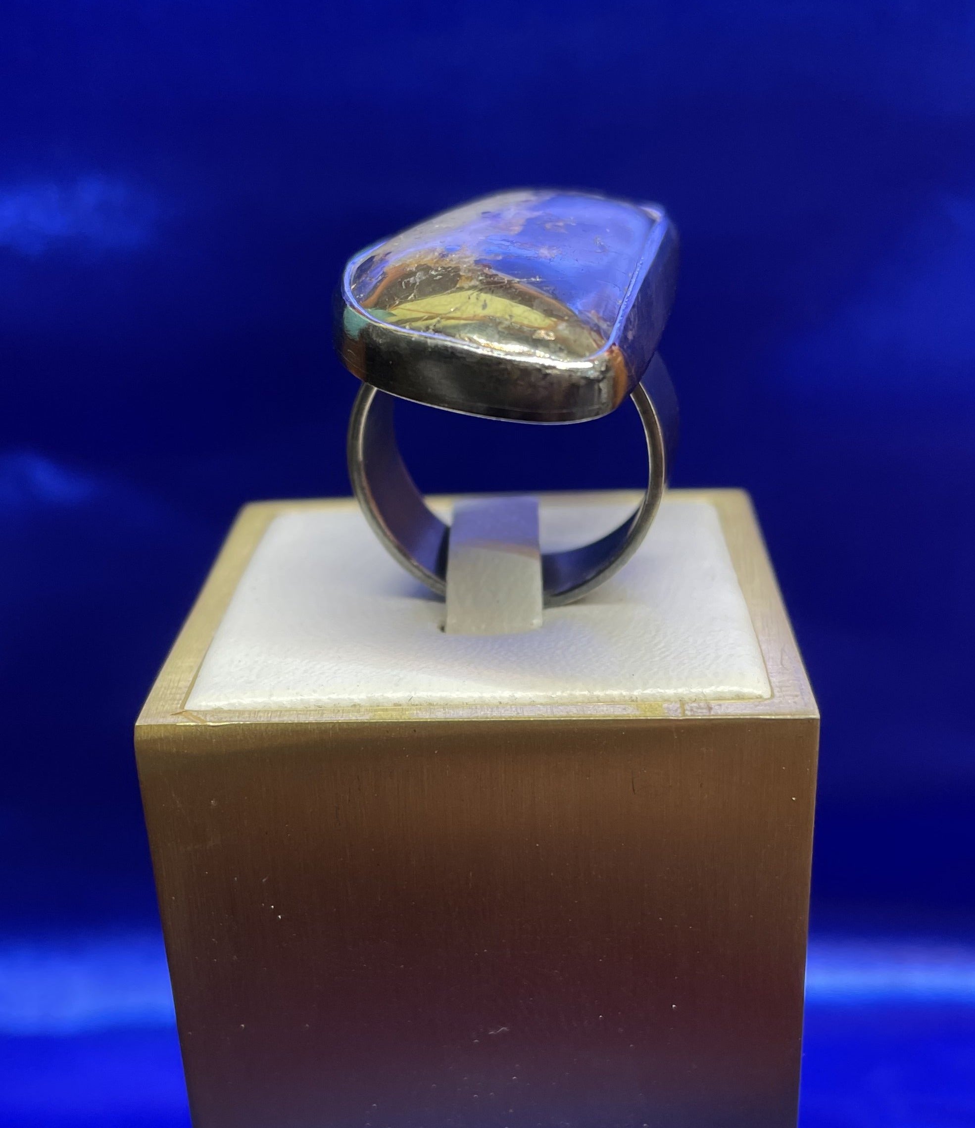 Pyrite in Quartz Free Form Ring