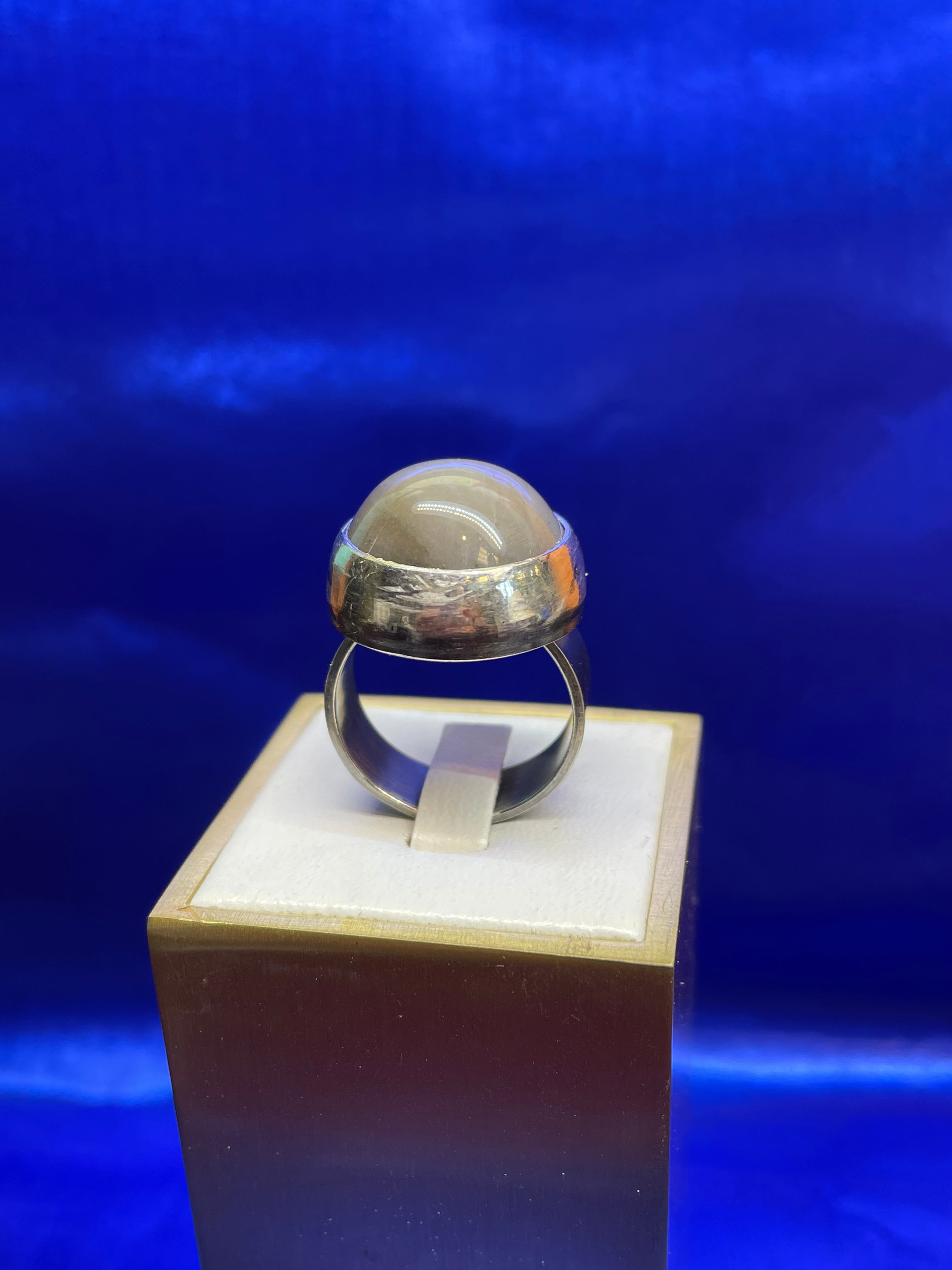 Milky Agate High Dome Ring