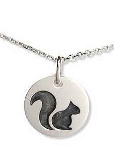 Black Squirrel Medallion Style Necklace-Large