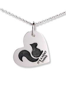 "It's A Kent Thing" Black Squirrel Sideways Heart Style Necklace