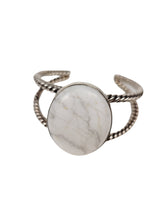 Load image into Gallery viewer, Howlite and sterling silver cuff bracelet