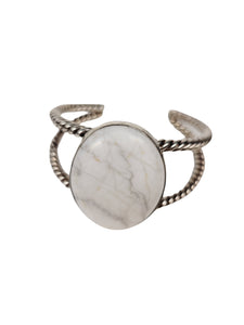 Howlite and sterling silver cuff bracelet