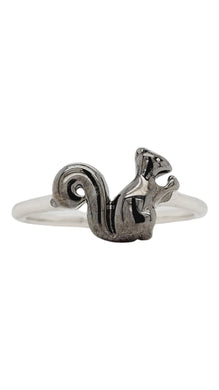 Black Squirrel Silver Ring