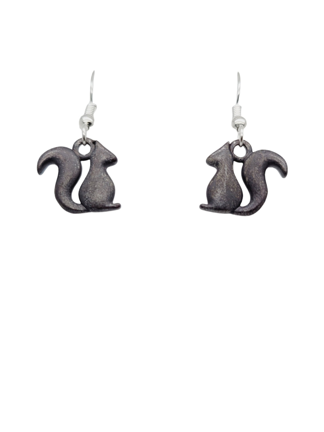 Black Squirrel Sterling Silver Earrings