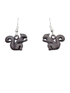 Black Squirrel Sterling Silver Earrings