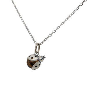 Sterling Silver Ladybug and Tiger Eye necklace