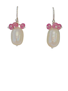 Pearl and Ruby Drop Earrings