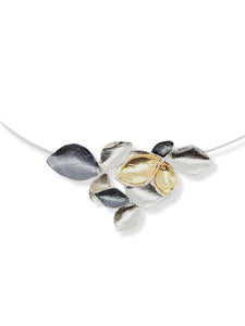 Oxidized Sterling Silver and Gold Plated Necklace