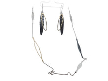 Load image into Gallery viewer, Oval Gold Plate Sterling Silver, Oxidized Sterling Silver, and Sterling Silver Earrings