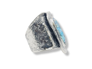 Sterling Silver and Roman Glass Patina Ring