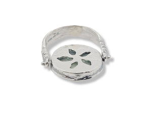 Sterling Silver Roman Glass Reversible Ring