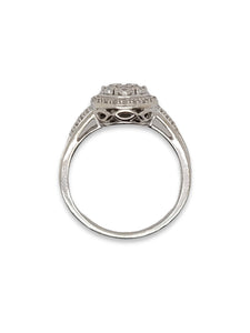 Sterling Silver 0.10ctw Diamond Halo Ring