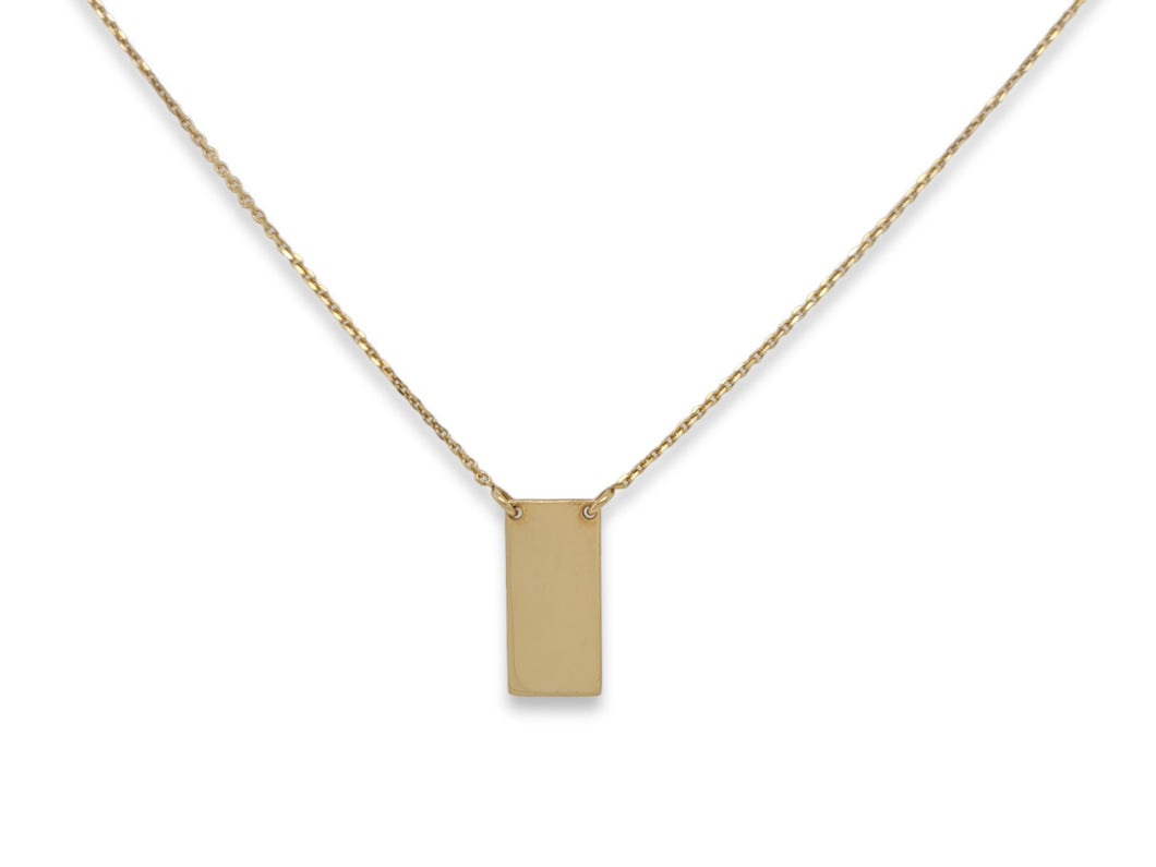 14KY Rectangle Tab Necklace