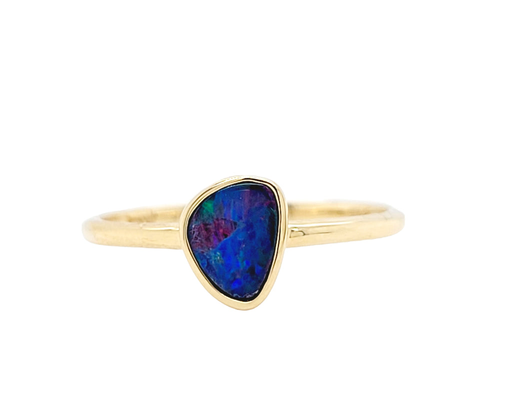 14KY Australian Opal Doublet Ring