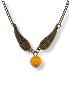 Winged Yellow Bead Necklace
