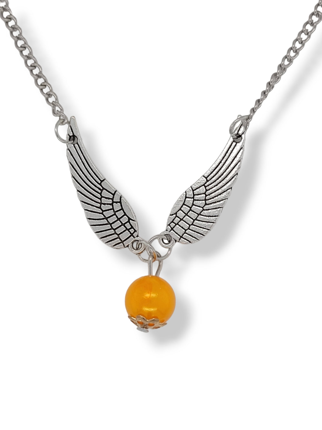 Winged Yellow Bead Necklace