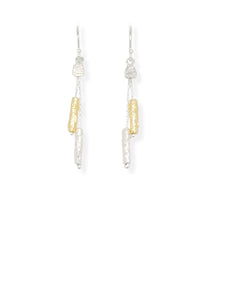 Copy of Gold Plated and Mat Dangle Earrings
