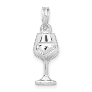 Sterling Silver Polished Wine Glass Pendant