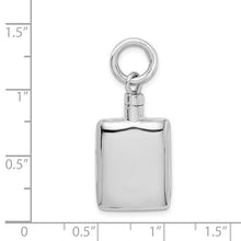 Load image into Gallery viewer, Sterling Silver Rhodium-plated Polished Rectangular Ash Holder Pendant