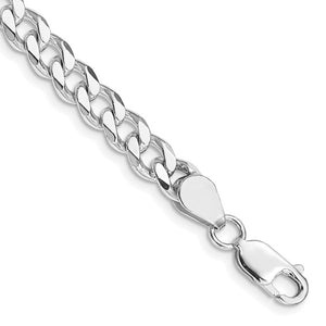 Sterling Silver Rhodium-plated 7mm Curb Chain