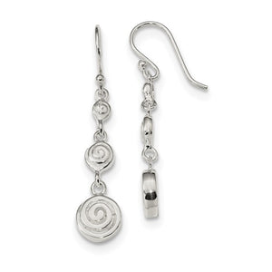 Sterling silver spiral shepard hook earrings