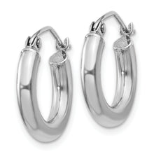 Load image into Gallery viewer, Sterling Silver Rhodium-plated 3mm Round Hoop Earrings
