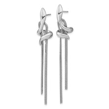 Load image into Gallery viewer, Sterling Silver Rhodium-plated Polished Post Dangle Earrings