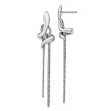 Load image into Gallery viewer, Sterling Silver Rhodium-plated Polished Post Dangle Earrings