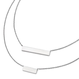 Sterling Silver Double Bar Necklace