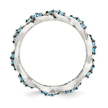 Load image into Gallery viewer, Sterling Silver Lt. Swiss Blue Topaz Eternity Ring