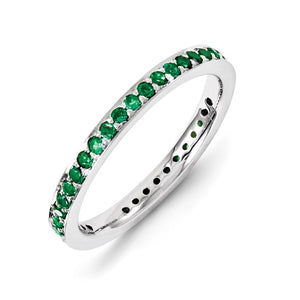 Sterling Silver Stackable Expressions Created Emerald Ring