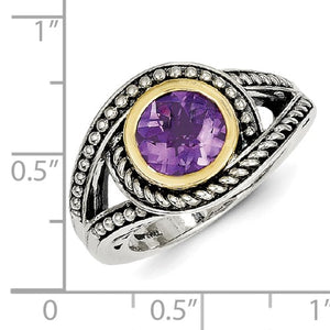 Sterling Silver with 14k Amethyst Ring