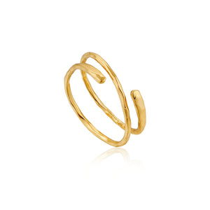 Gold Ripple Adjustable Ring