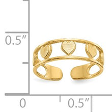 Load image into Gallery viewer, 14k Heart Toe Ring