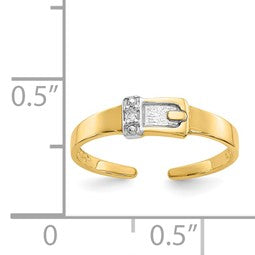 14k .01ct Diamond Buckle Toe Ring