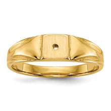 Load image into Gallery viewer, 14k Child's Diamond Ring Mounting 4.5mmx4.5mm Closed Back