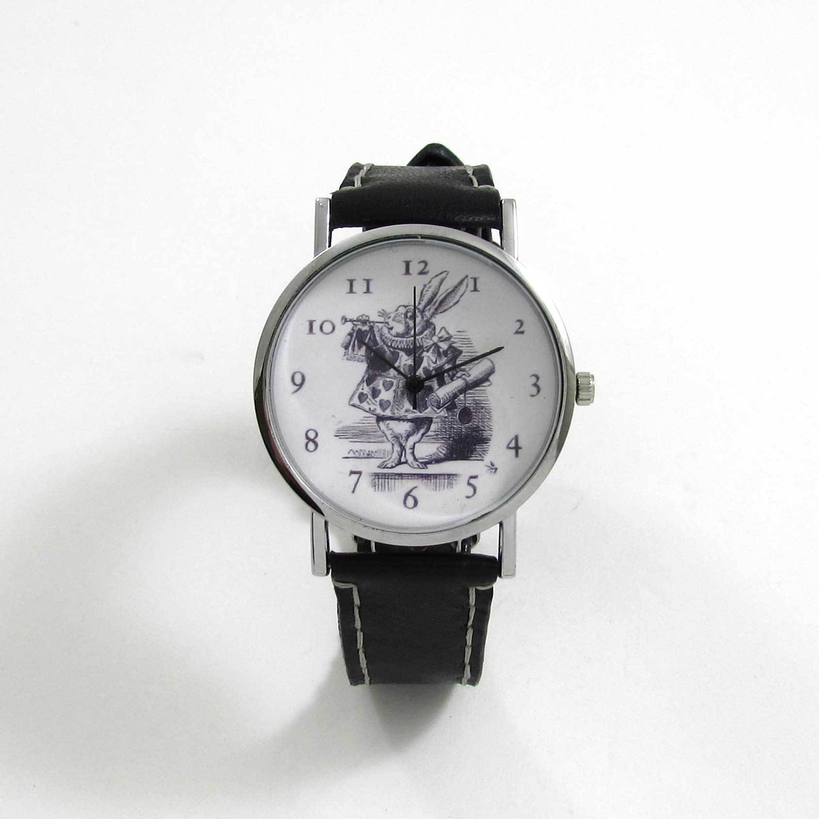 Disney Alice's Adventures In Wonderland White Rabbit Unisex Cartoon Quartz  Wristwatch Women Man Pointless Design Lady New Clock - AliExpress