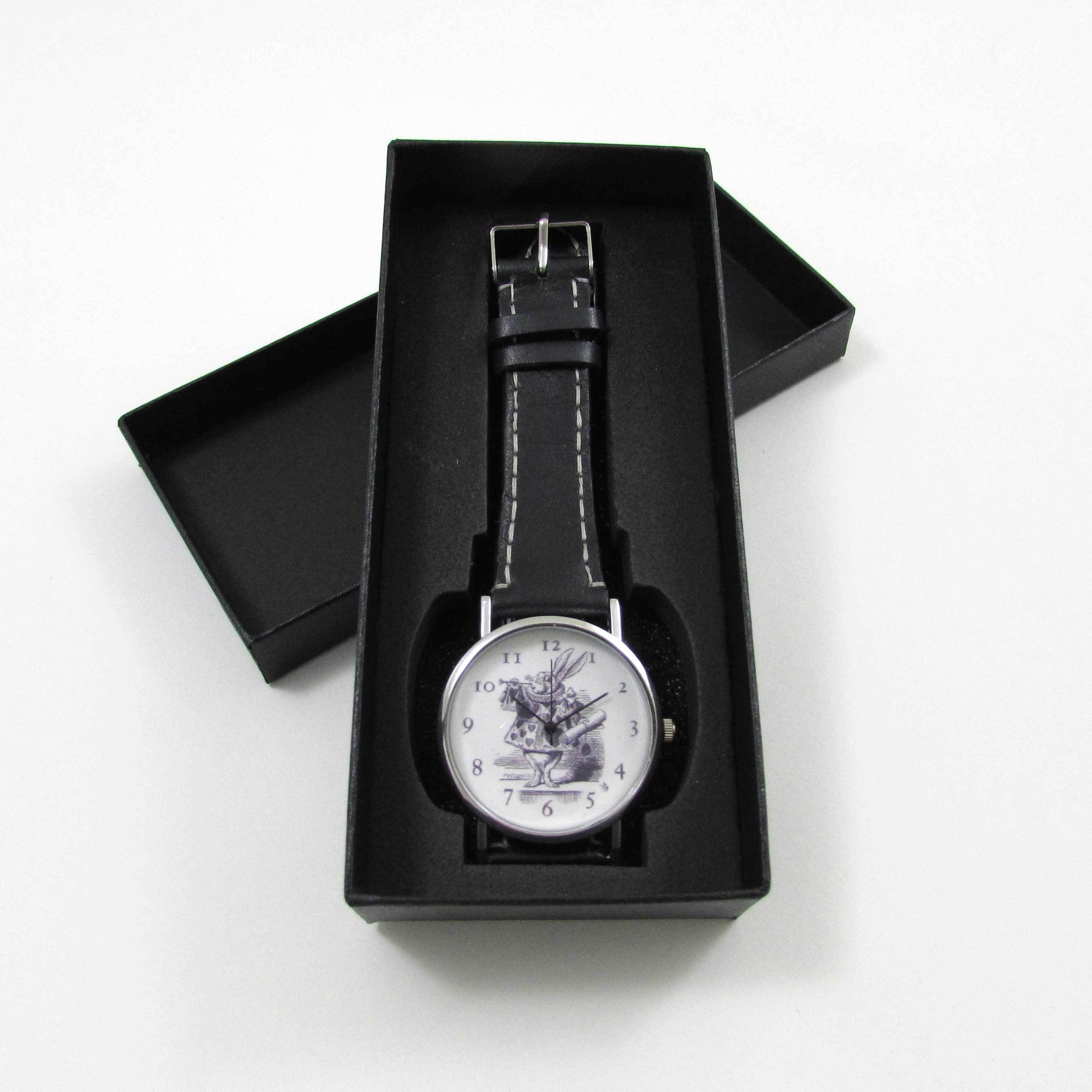 Alice in Wonderland Black Leather Wrist Watch - TheExCB