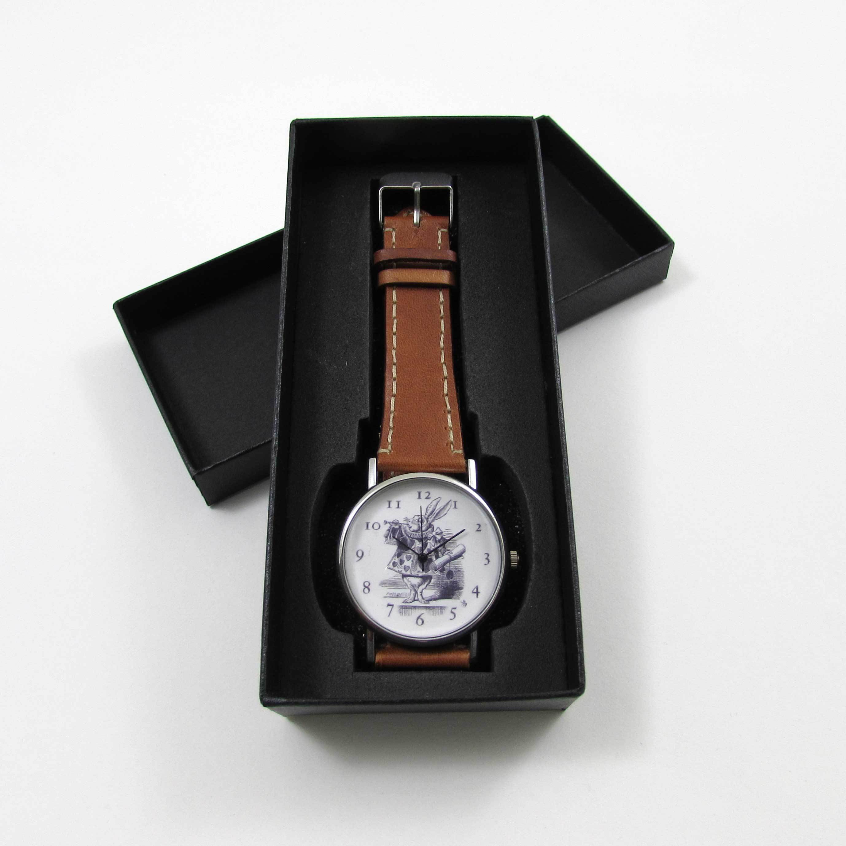 Alice in Wonderland Brown Leather Wrist Watch - TheExCB