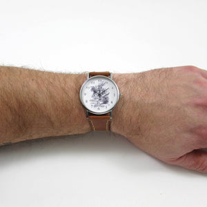 Alice in Wonderland Brown Leather Wrist Watch - TheExCB