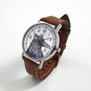 Raven King Brown Leather Wrist Watch - TheExCB